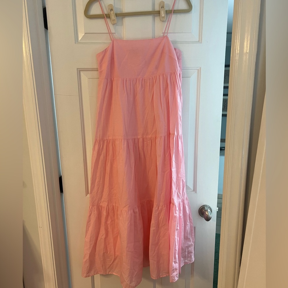 Zara Pink Tiered maxi Dress